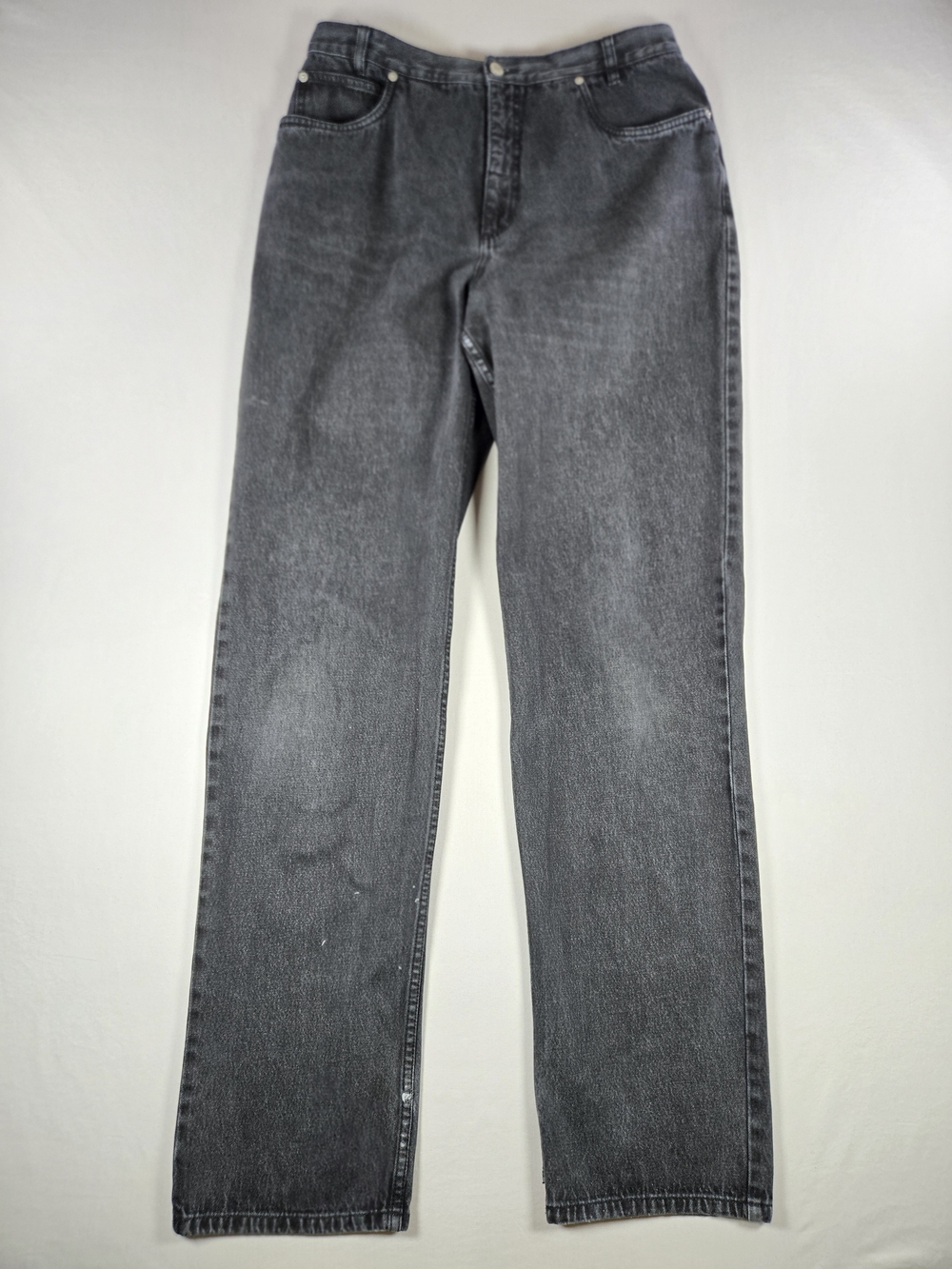 VTG Pendleton High Rise Straight Jeans Washed Black 14 Tall Made In Hong Kong